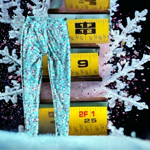 LulaRoe Leggings l Turqoise w/ pink accent l OS Small l Soft stretch l EUC - Picture 3 of 6